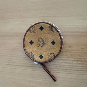 MCM Tan Round Coin Pouch